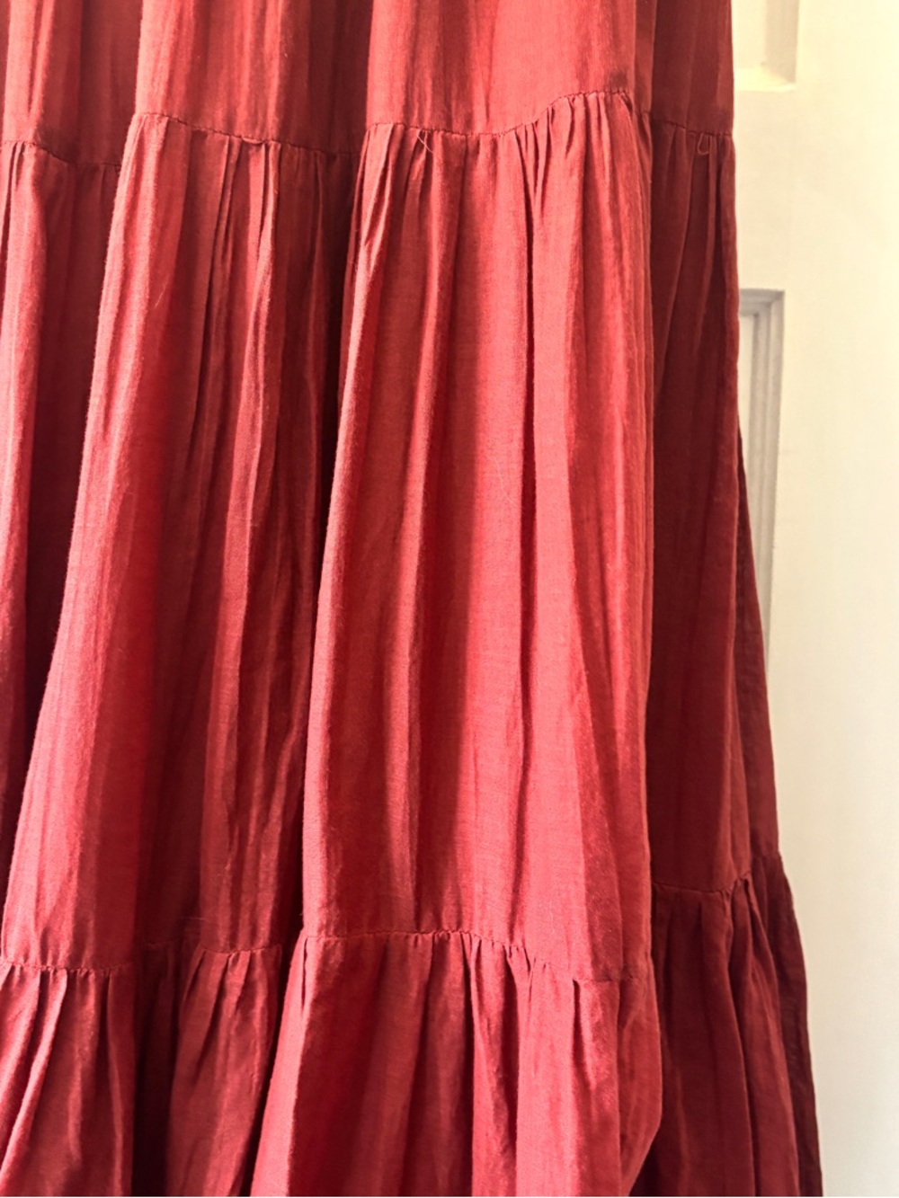 Natural Life Ariella Maxi Tiered Skirt Rust Brown Size M - Picture 11 of 14